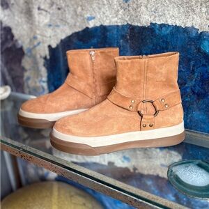 Free People Suede Ankle Moto Booties